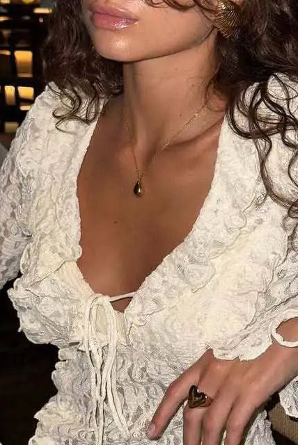 SOERA Mary Layered Lace Collar Top - Top - SOERA-443843-WHI-S-98243 White S