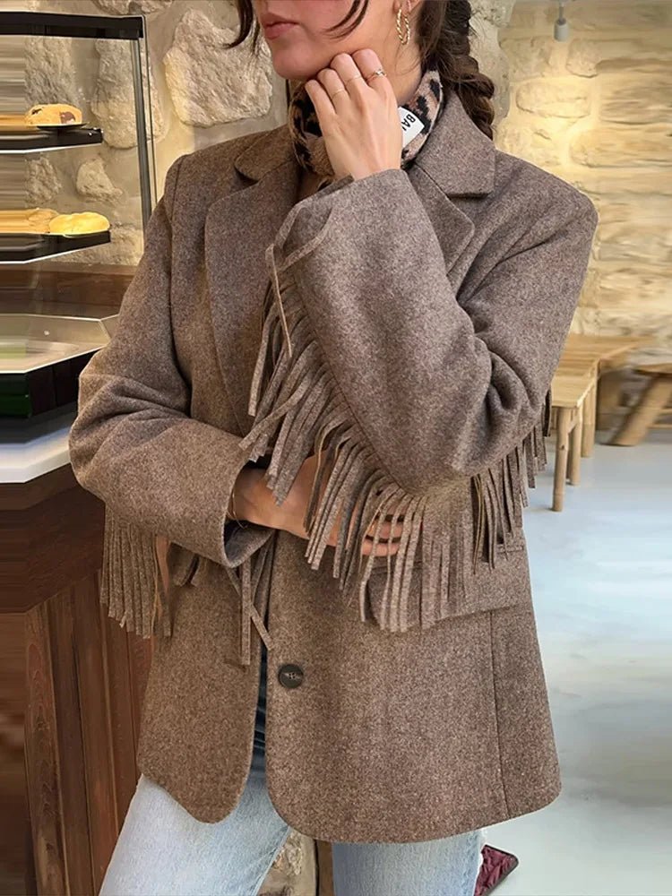 SOERA Anna Tailored Wool Blazer Coat - Blazer - Beige M