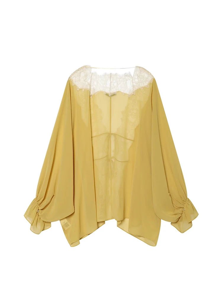 SOERA Lisa Lace Patchwork Blouse - Blouse - SOERA-750723-1-XS-38787 Yellow XS