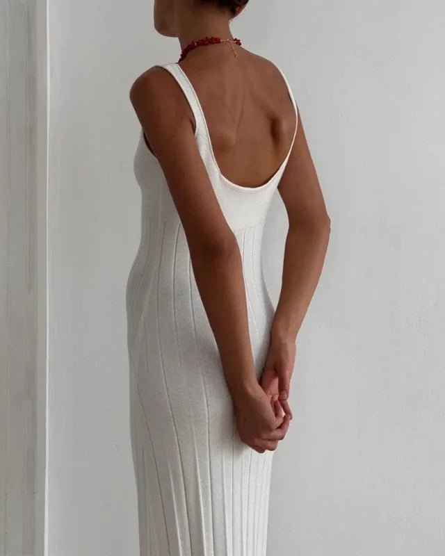 SOERA Beatrice Knitted Suspender Dress - Dress - White S