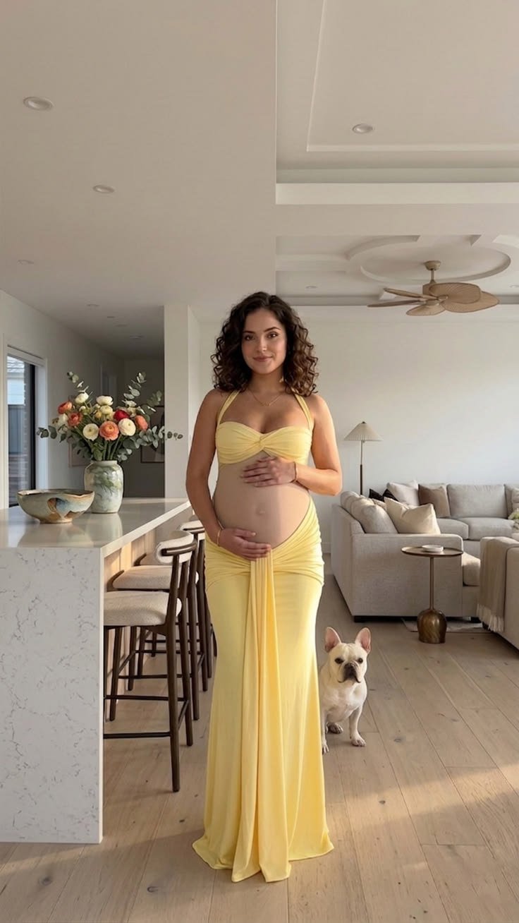 SOERA Bianca Mesh Waist Tie Cami Bodycon Maxi Dress - Dress - Yellow L