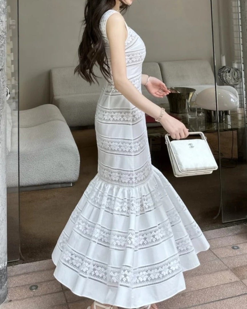SOERA Celeste Embroidered Lace Fishtail Dress - Dress - XS
