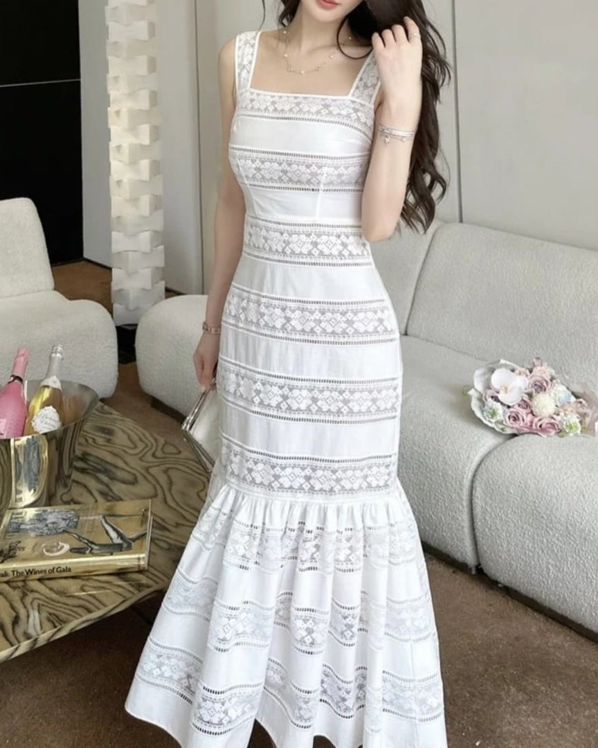 SOERA Celeste Embroidered Lace Fishtail Dress - Dress - XS