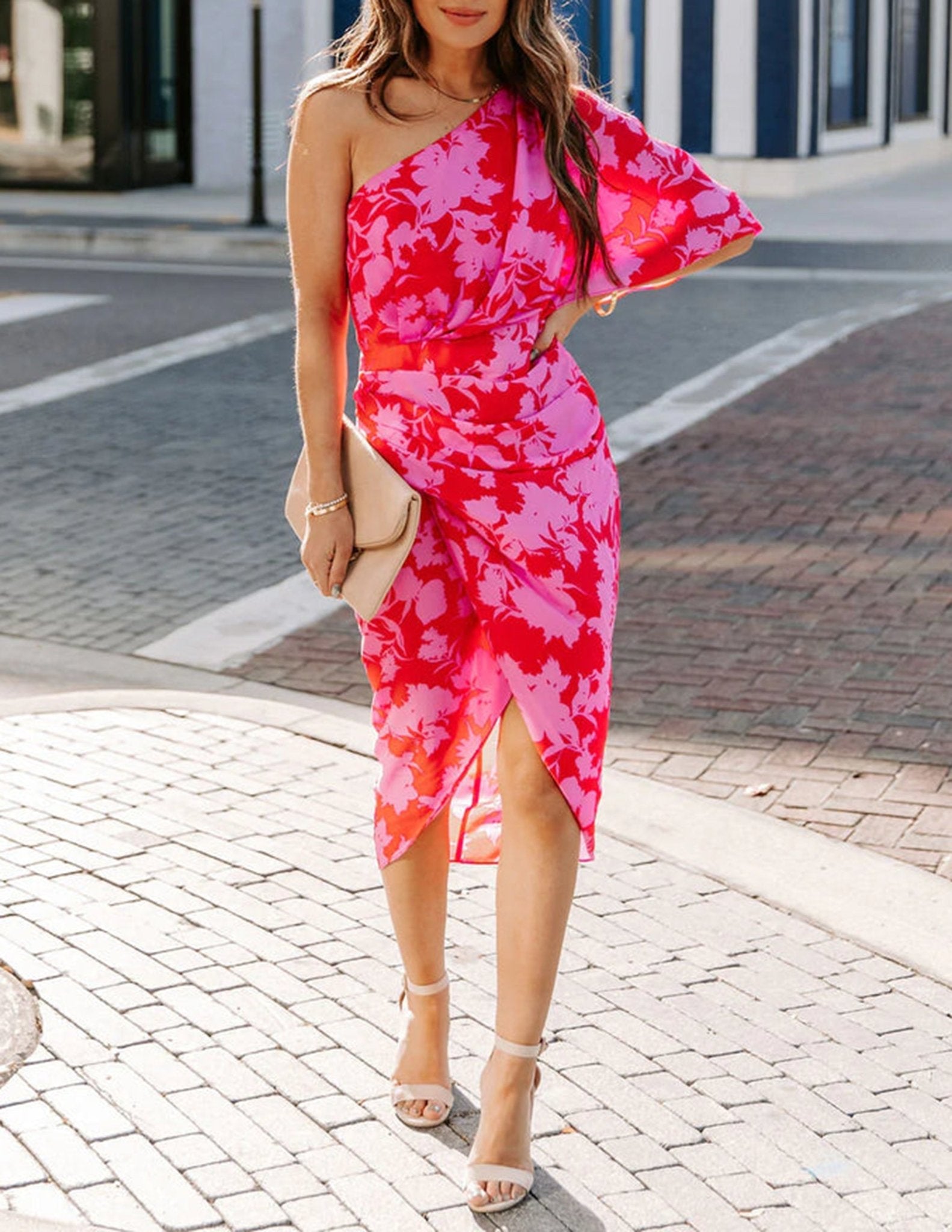SOERA Celeste One Shoulder Midi Dress - Dress - M