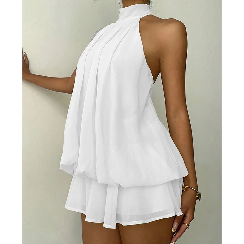 SOERA Eden Halter Backless Mini Dress - Dress - White S