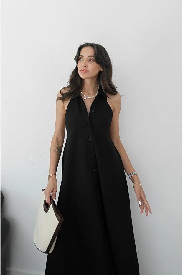 SOERA Kaya Halter Neck Elegant Maxi Dress - Dress - Black XS