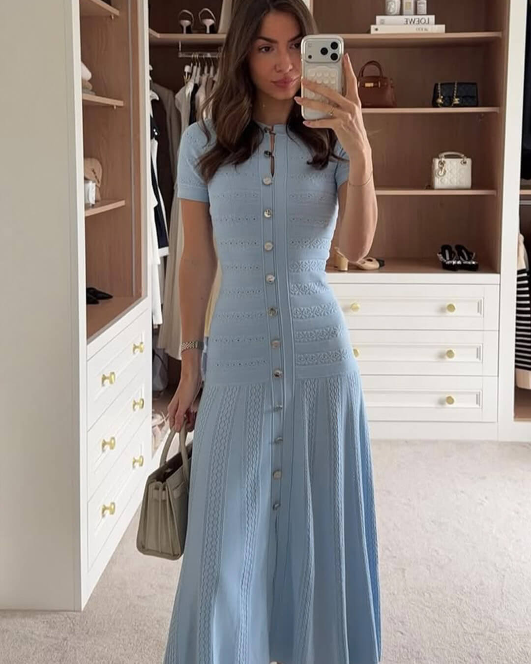 SOERA Quinn Ribbed Knit Midi Dress - Dress - Blue XS