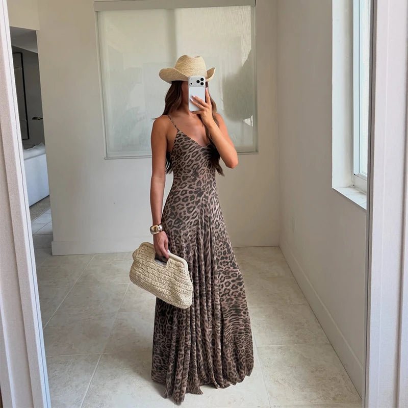SOERA Sienna Leopard Print Strap Maxi Dress - Dress - SOERA-326659-LEO-L-29507 L