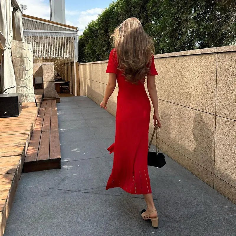 SOERA Sophia Knitted Dress - Dress - Red XS