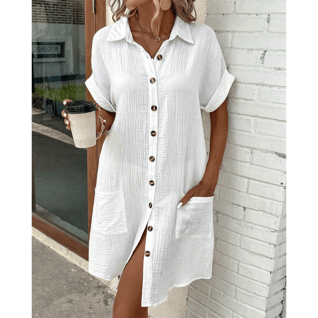SOERA Vivienne Modern Shirt Dress - Dress - White L