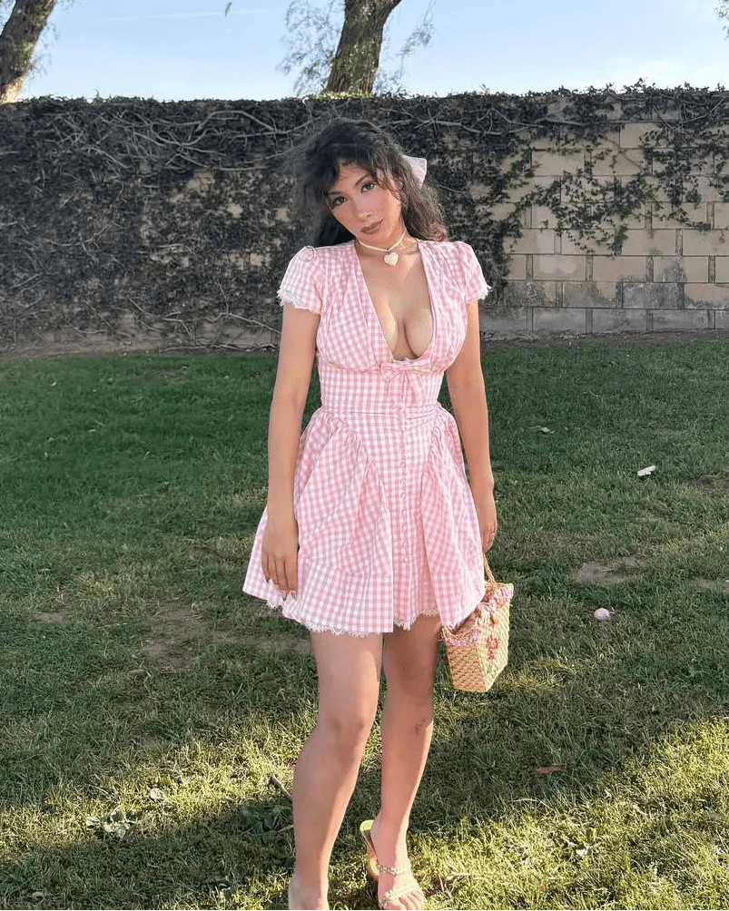 SOERA Brittany Plaid Ruffle Mini Dress - Dresses - Pink S