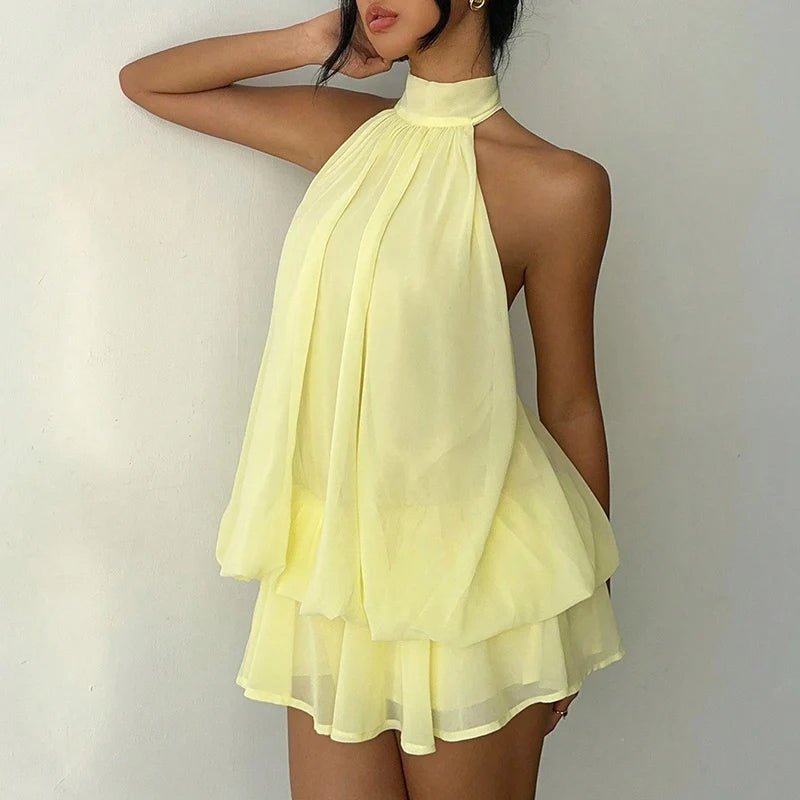 SOERA Eden Halter Backless Mini Dress - Dresses - White S