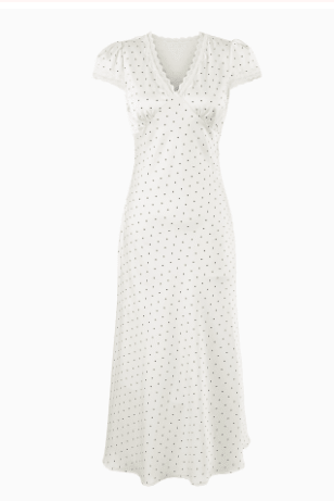 SOERA Jamila Printed Satin Midi Dress - Dresses - 1005009750979539-;pJ1771345061763449994 White Polka Dots S