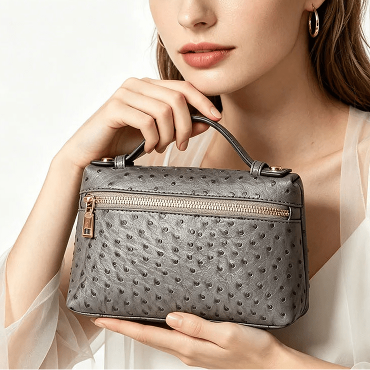 SOERA Bianca Ostrich Pattern Bag - Handbags - Gray
