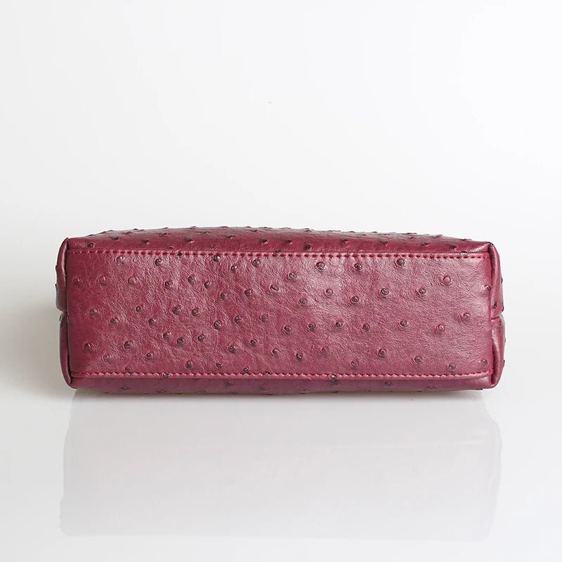 SOERA Bianca Ostrich Pattern Bag - Handbags - Maroon