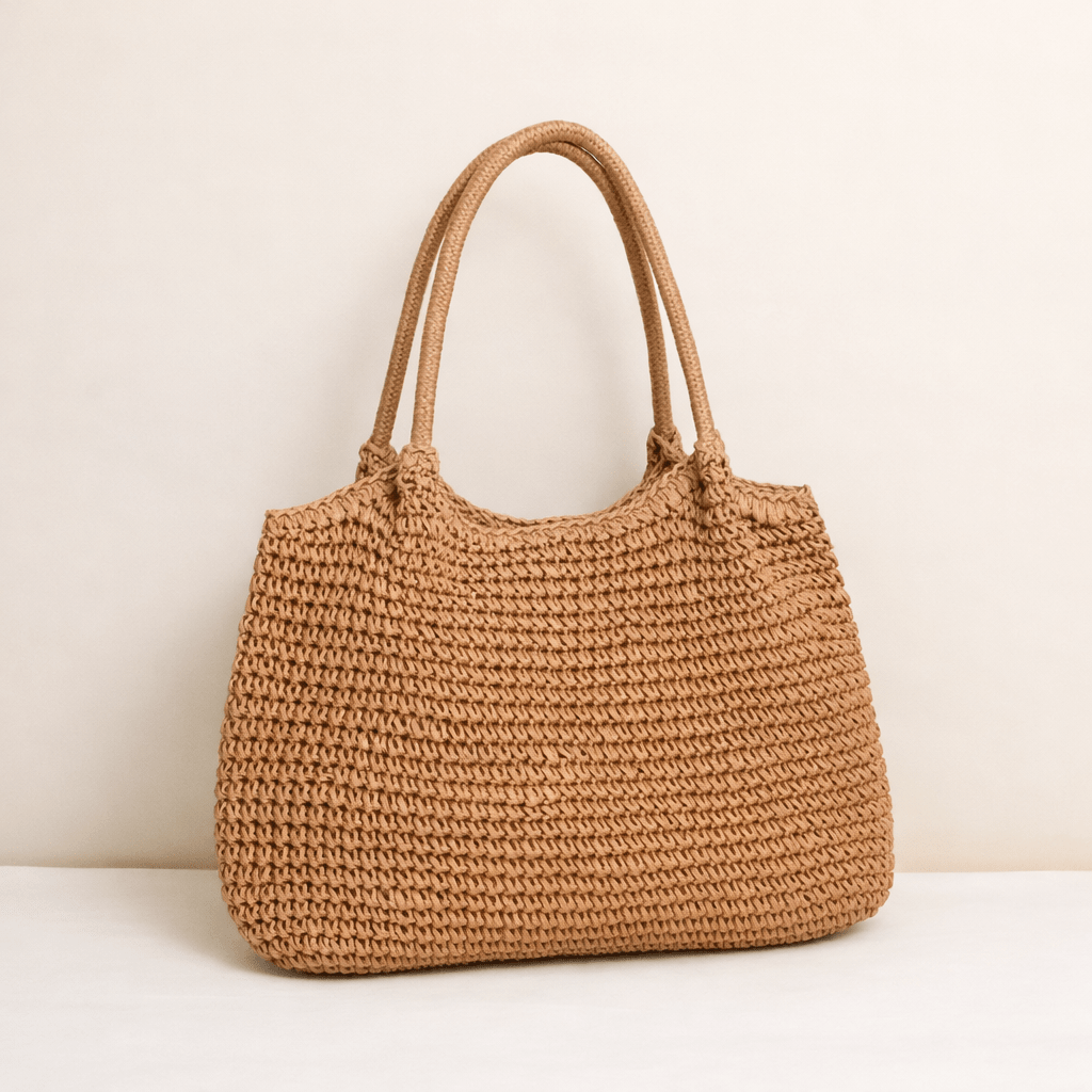 SOERA Brielle Woven Straw beach Tote Bag - Handbags - Beige