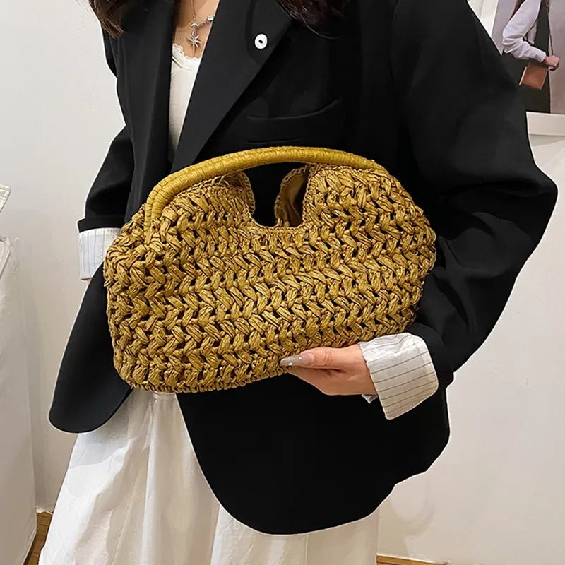 SOERA Danica Woven Rattan Tote - Handbags - Ginger
