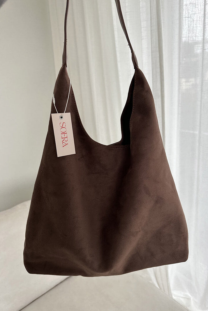 SOERA Jenna suede bag - Handbags - Soera-Jenna-Suede-Bag-Beige Beige