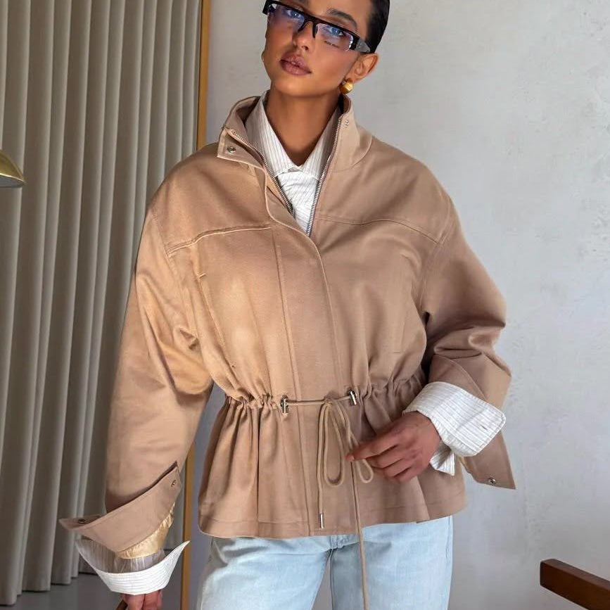 SOERA Esther Stand Collar Jacket - Jacket - SOERA-381763-KHA-S-56451 Beige S