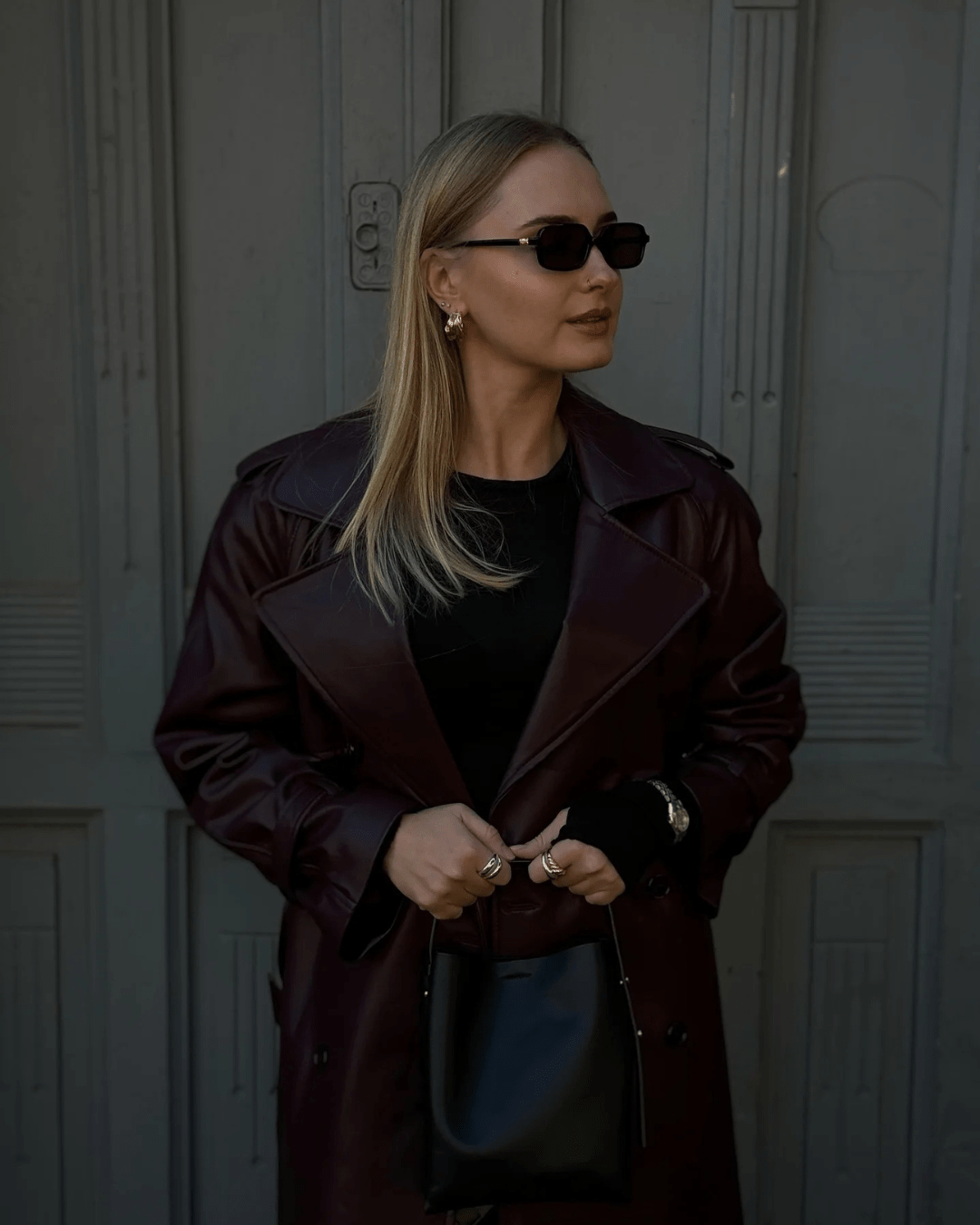 SOERA Cassy Faux Leather Maxi Trench Coat - Jackets - AV1764442362183661000 Burgundy XS