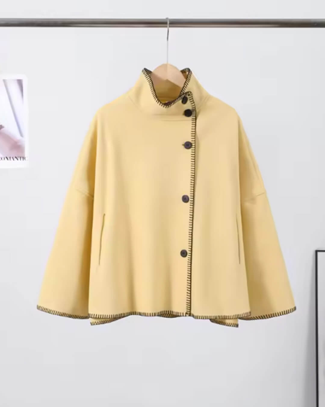 SOERA Emily High Neck Button Jacket - Jackets - aS1763304746538647260 Yellow S