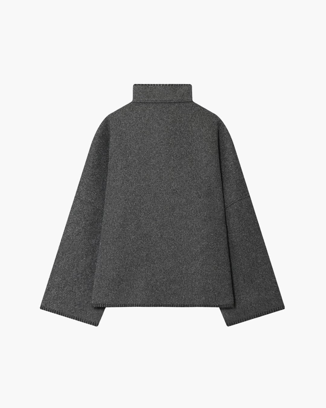 SOERA Emily High Neck Button Jacket - Jackets - uB1763304746538931154 Gray S