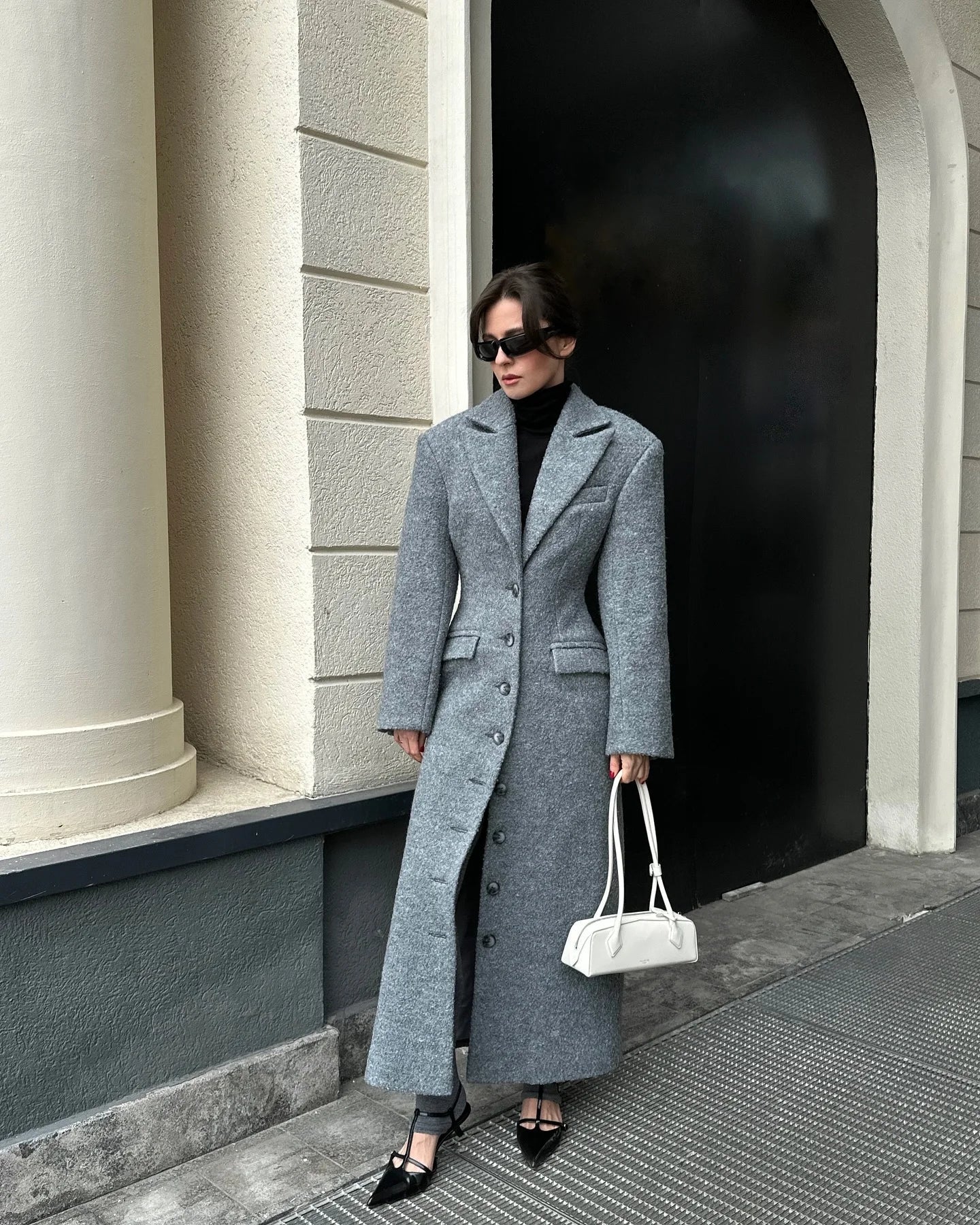 SOERA Iris Cinched Waist Long Coat - Jackets - eb1761123527990969968 Grey L
