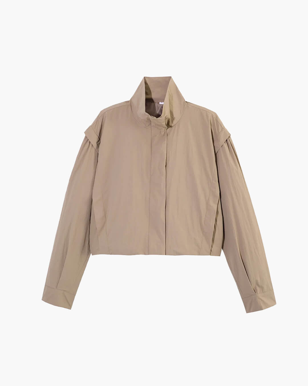 SOERA Melisande High Collar Cropped Jacket - Jackets - Khaki XS