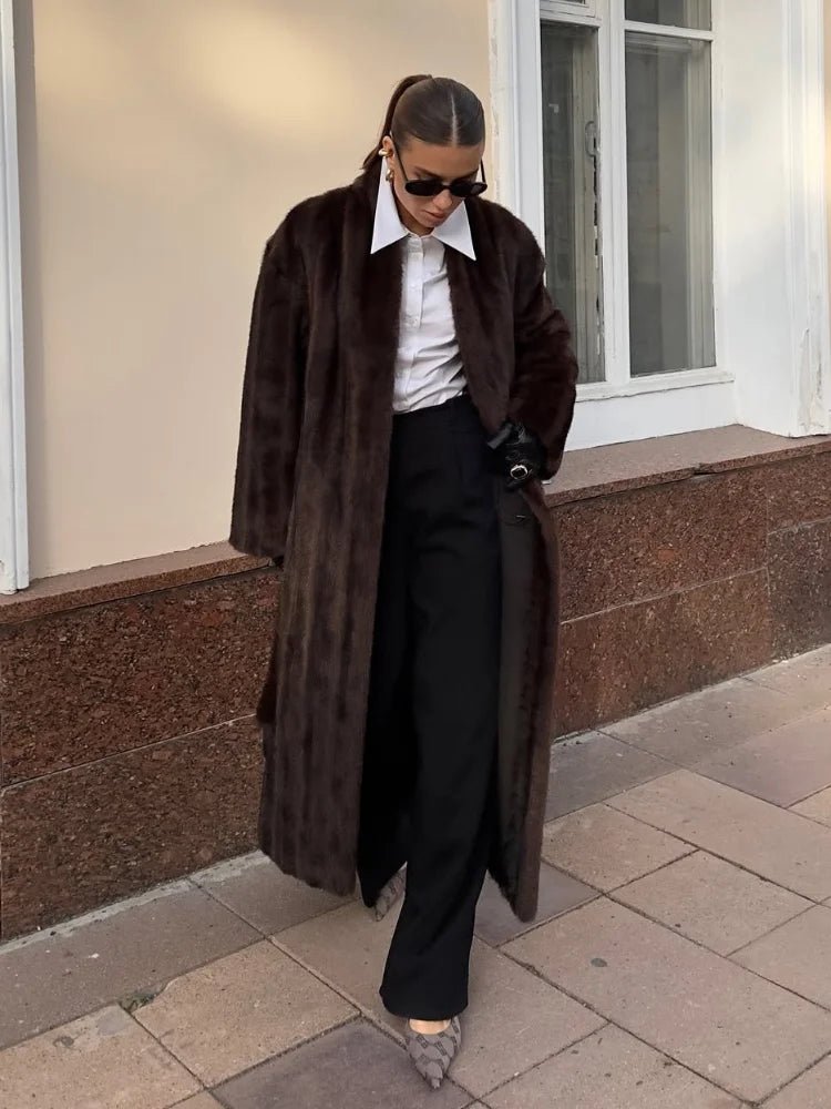 SOERA Suzy Faux Fur Maxi Coat with Belt - Jackets - 1005010168791080-;go1767604098231990195 S