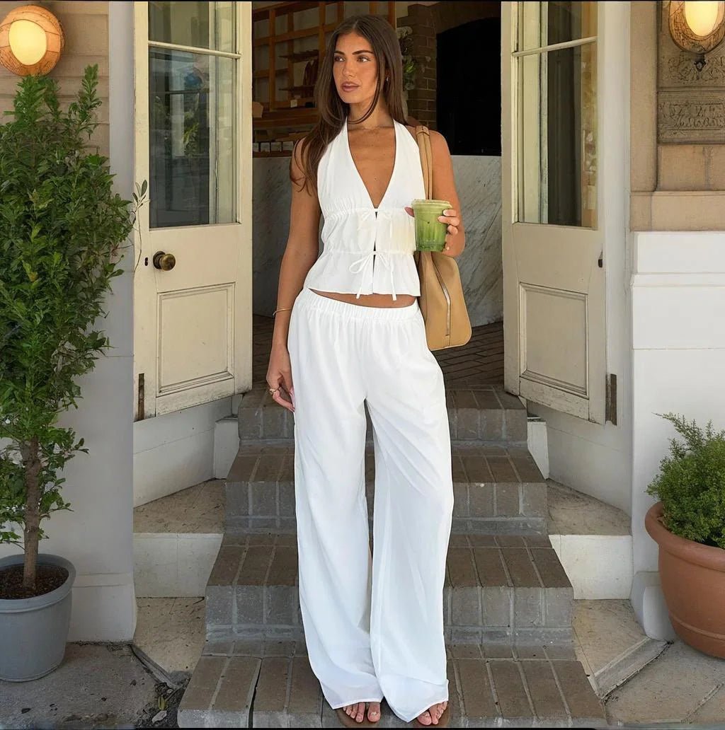 SOERA Renata Halter Cotton Two - Piece Set - Matching Sets - White S
