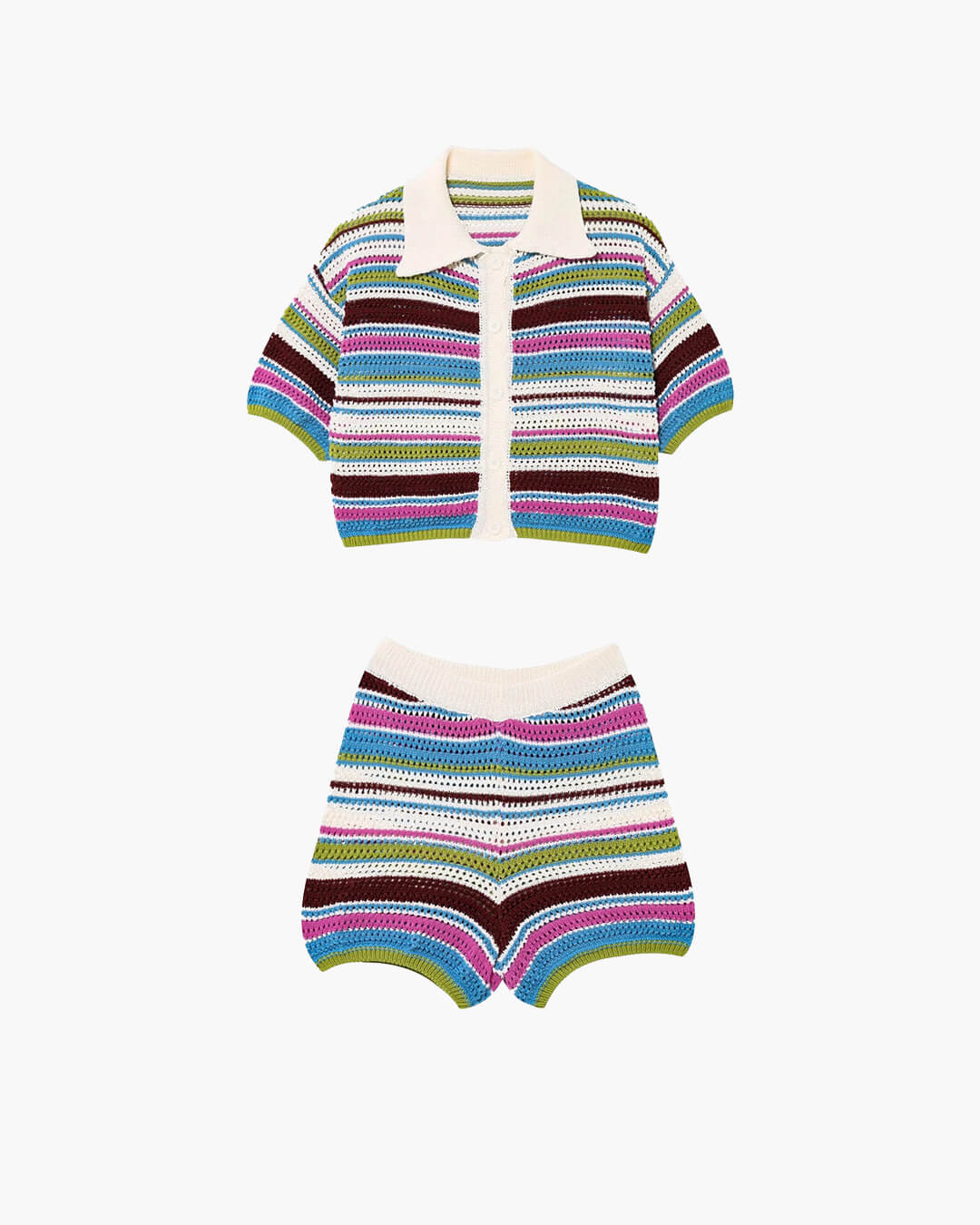 SOERA Sophie Striped Crochet Co-ord Set - Matching Sets - SOERA-995651-TWI-M-24611 Twilight M