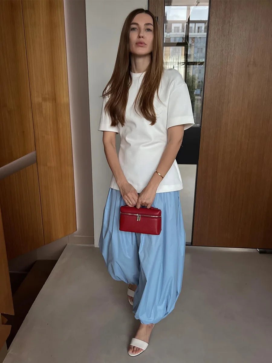 SOERA Amethyst Wide Leg Cotton Trousers - Pants - SOERA-410371-BLU-S-55875 Blue S