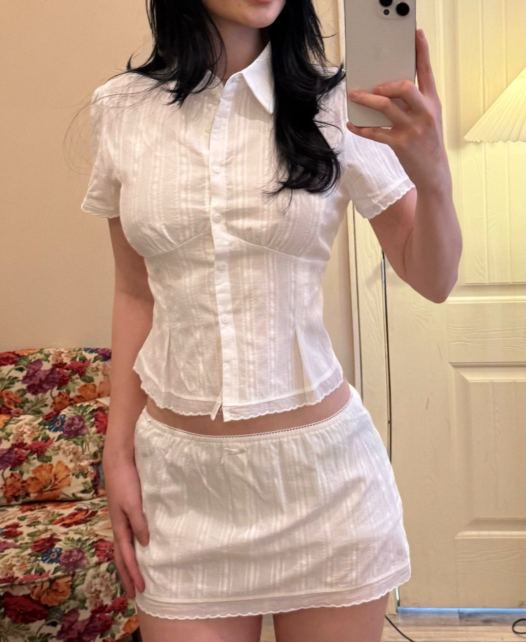 SOERA Brianna Cropped Slim - Fitting Skort Set - Set - Set White XS