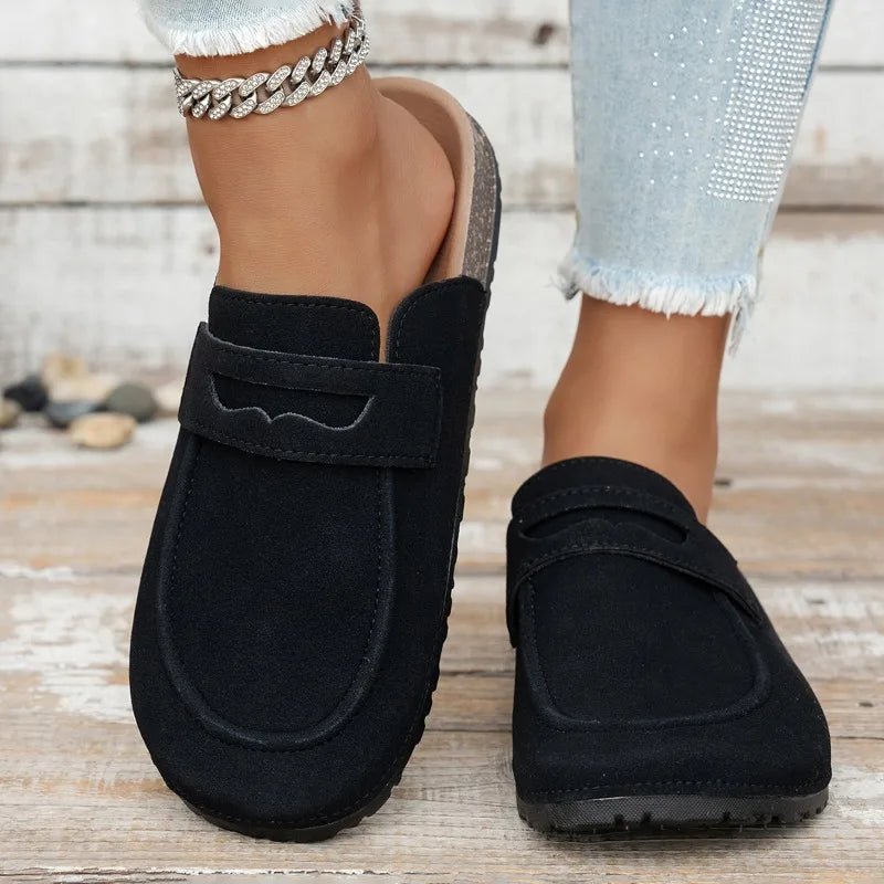 SOERA Bianca Cork Suede Mules - Shoes - Black 36
