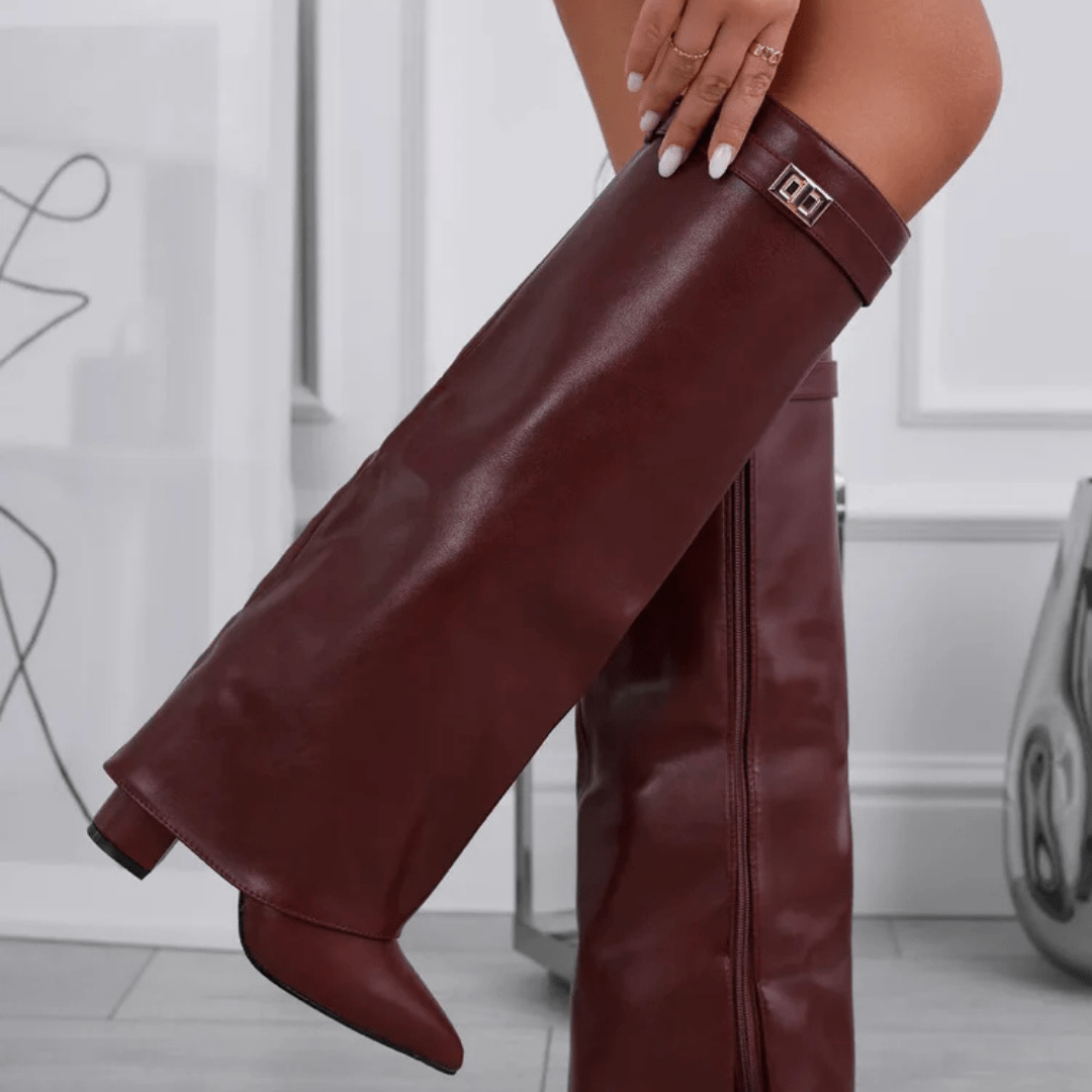 SOERA Monica Leather High Boots - Shoes - Burgundy Leather 35