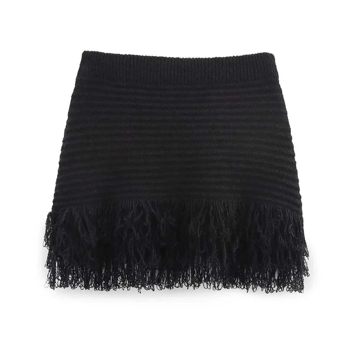 SOERA Beatrice Knitted Tassel Skirt Set - Suit - Black Set