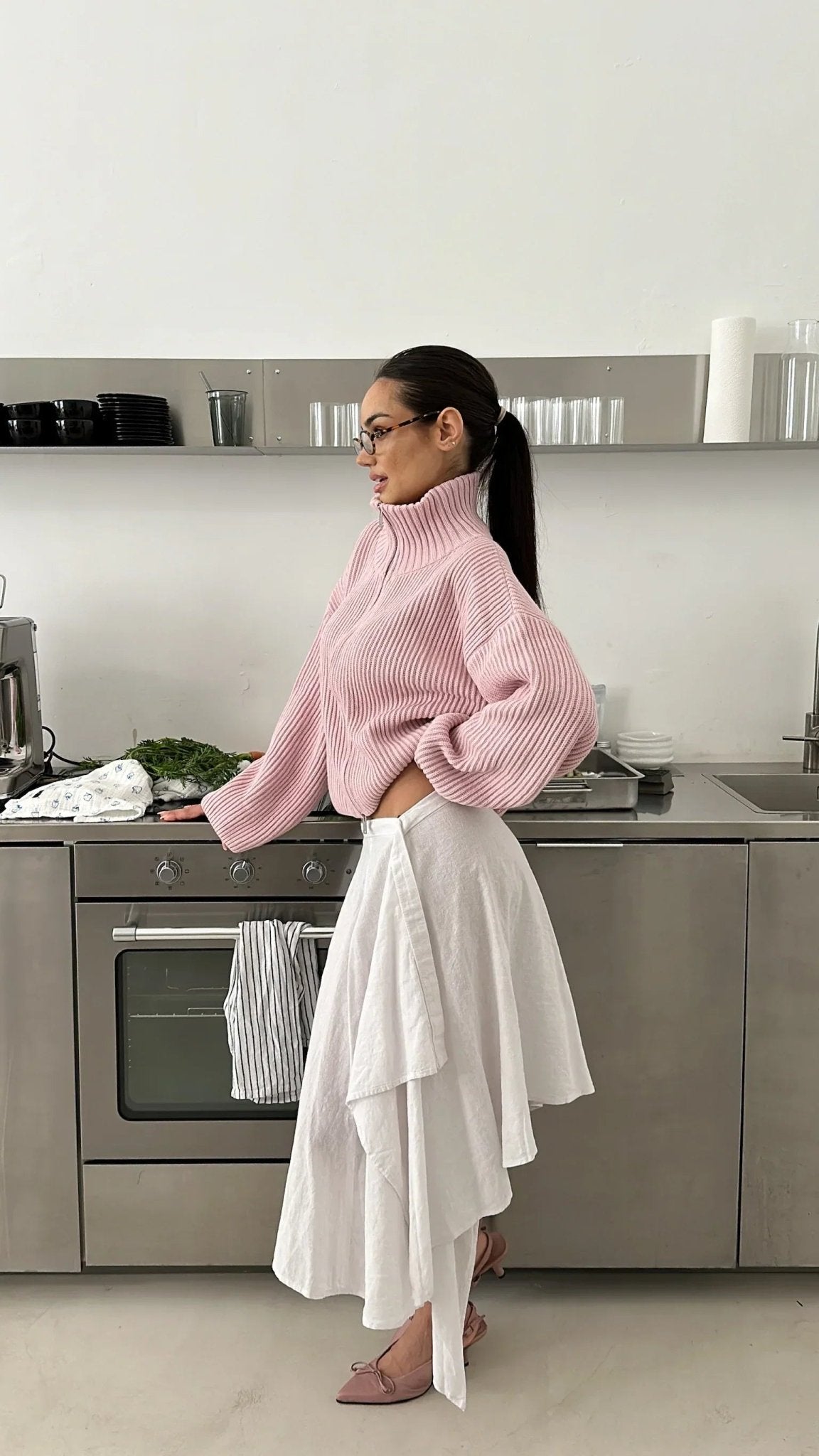 SOERA Daniela Oversized Ribbed Zip-Up Sweater - Sweater - SOERA-454403-PIN-S-78659 Pink S