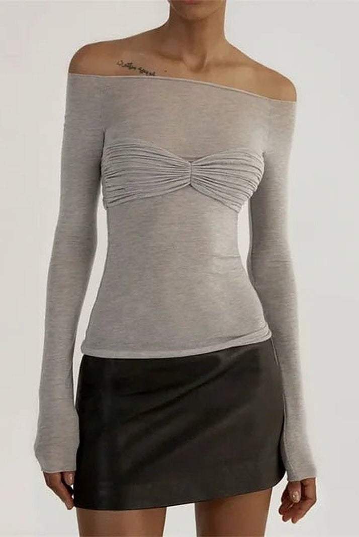 SOERA Sara Mesh Sheer Off-Shoulder Top - Tops - 1287724_T8WI9Q2 Grey S