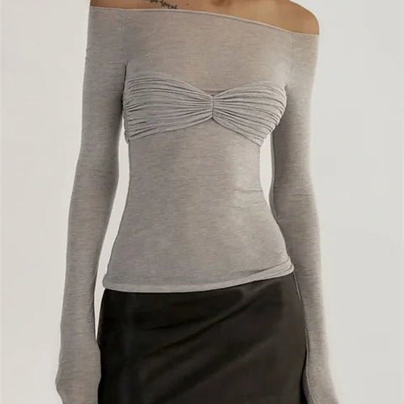 SOERA Sara Mesh Sheer Off-Shoulder Top - Tops - 1287724_T8WI9Q2 Grey S