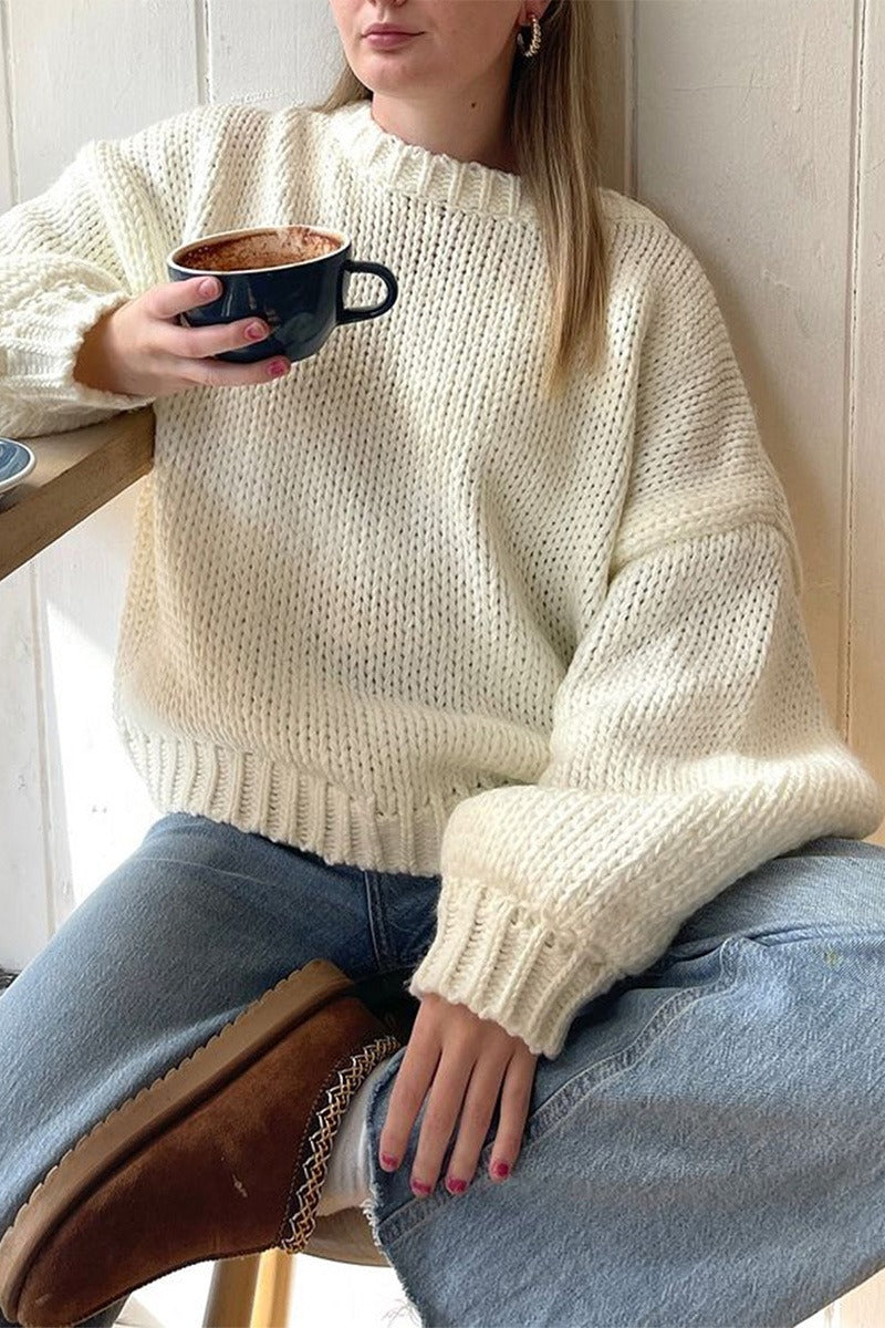 Pull superposé Amanda crème col rond