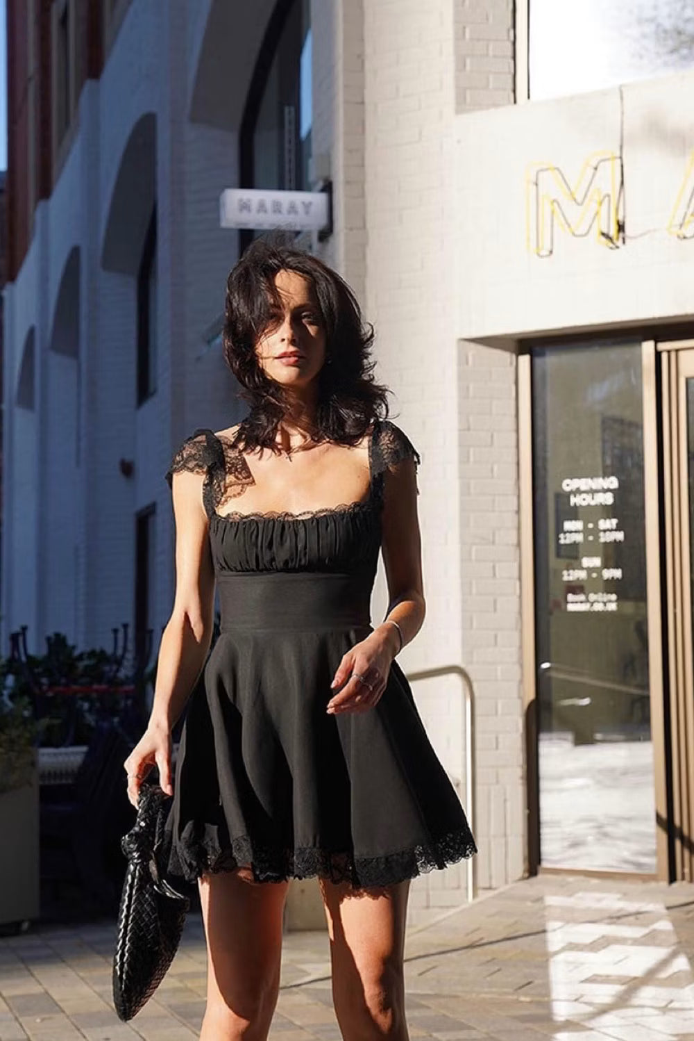 Bianca Tie-Back Lace Mini Dress