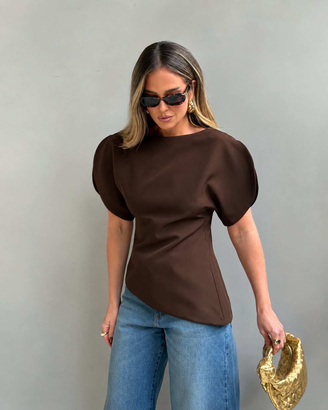 Sienna Trikot Top mit Ballonärmeln