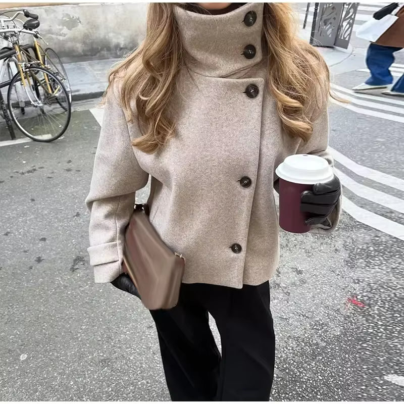 Amelie Stand Collar Jacket with Pockets