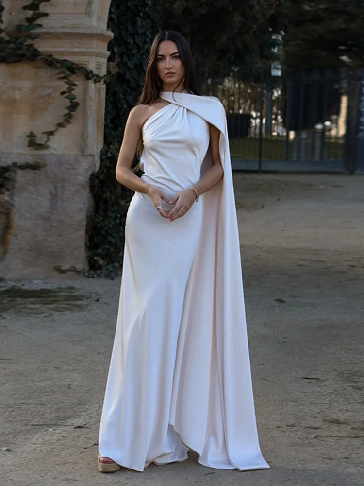 Abito Yanna in raso halter schiena scoperta