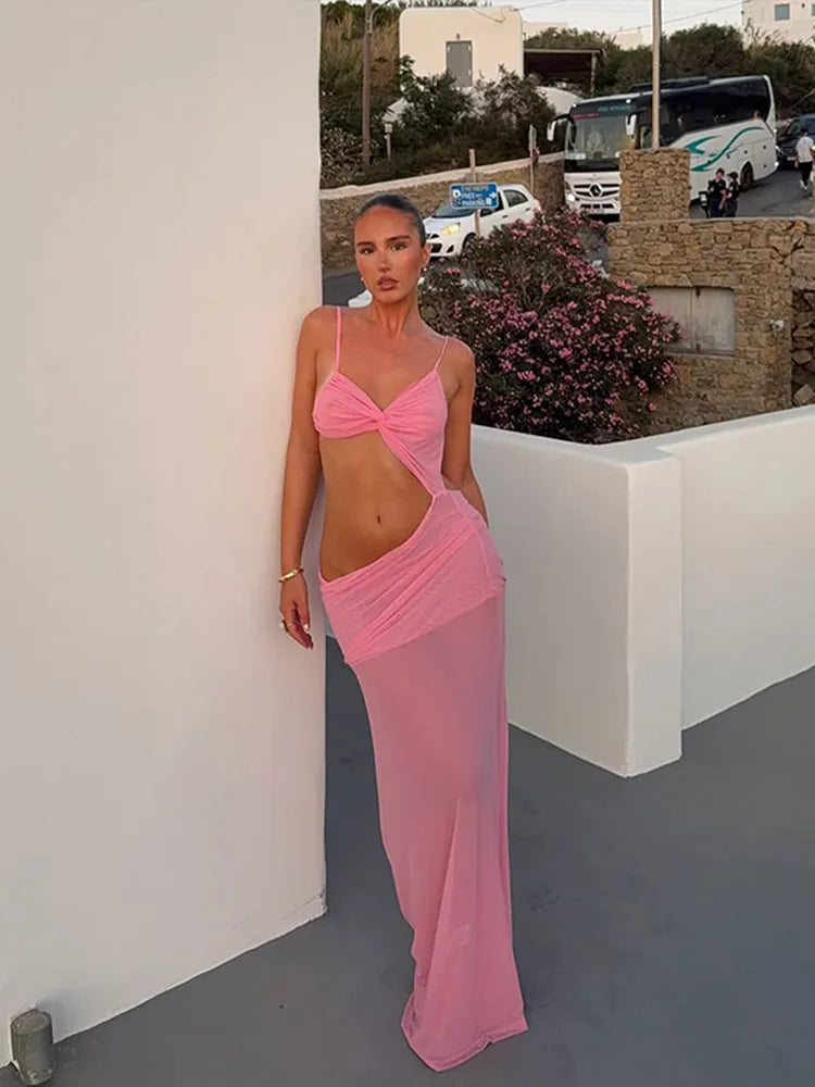 Vestido maxi Jovana com twist e cut out