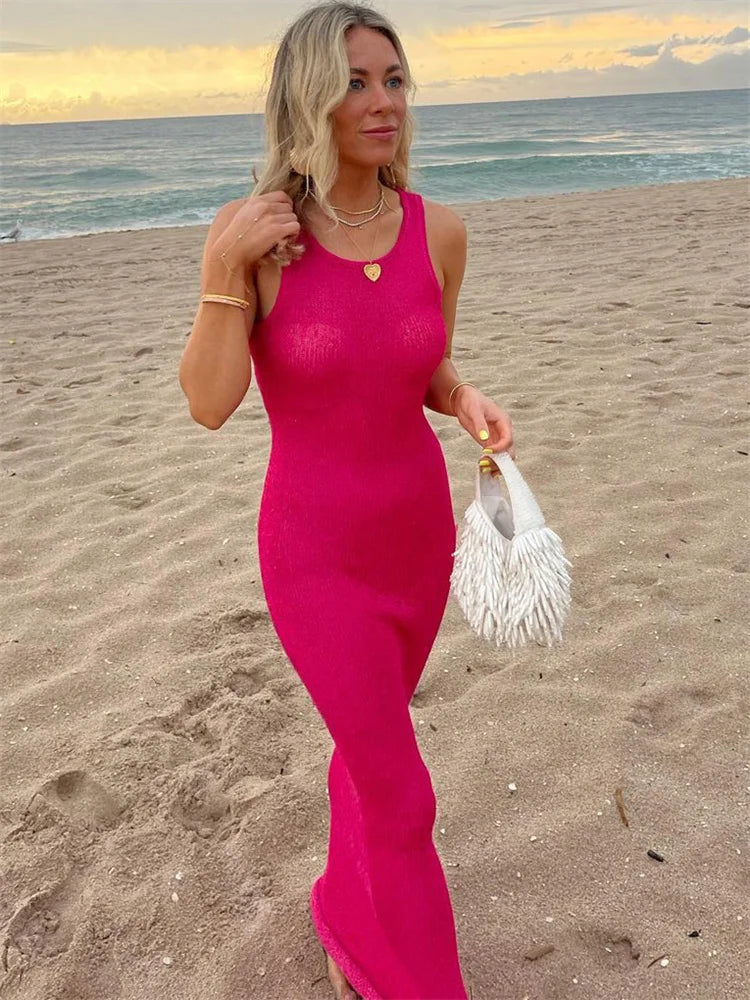 Kaila Paillettenärmelloses Maxikleid
