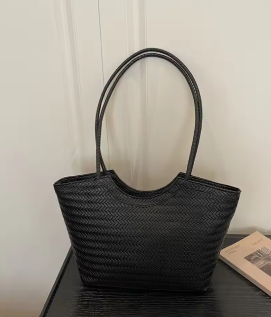 Bolsa Rica Tejida de Imitación de Cuero