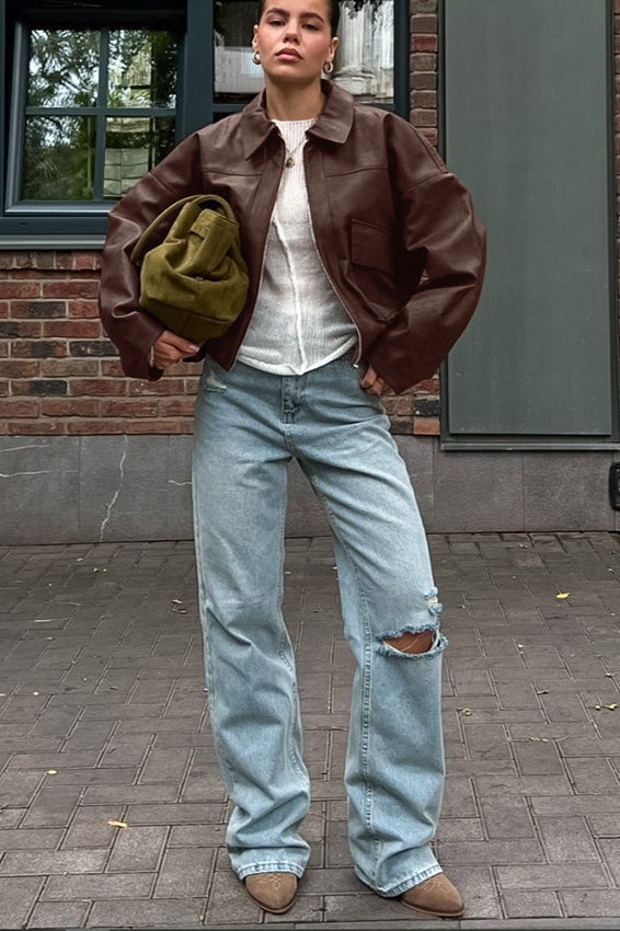 Azara Vintage Kunstlederjacke