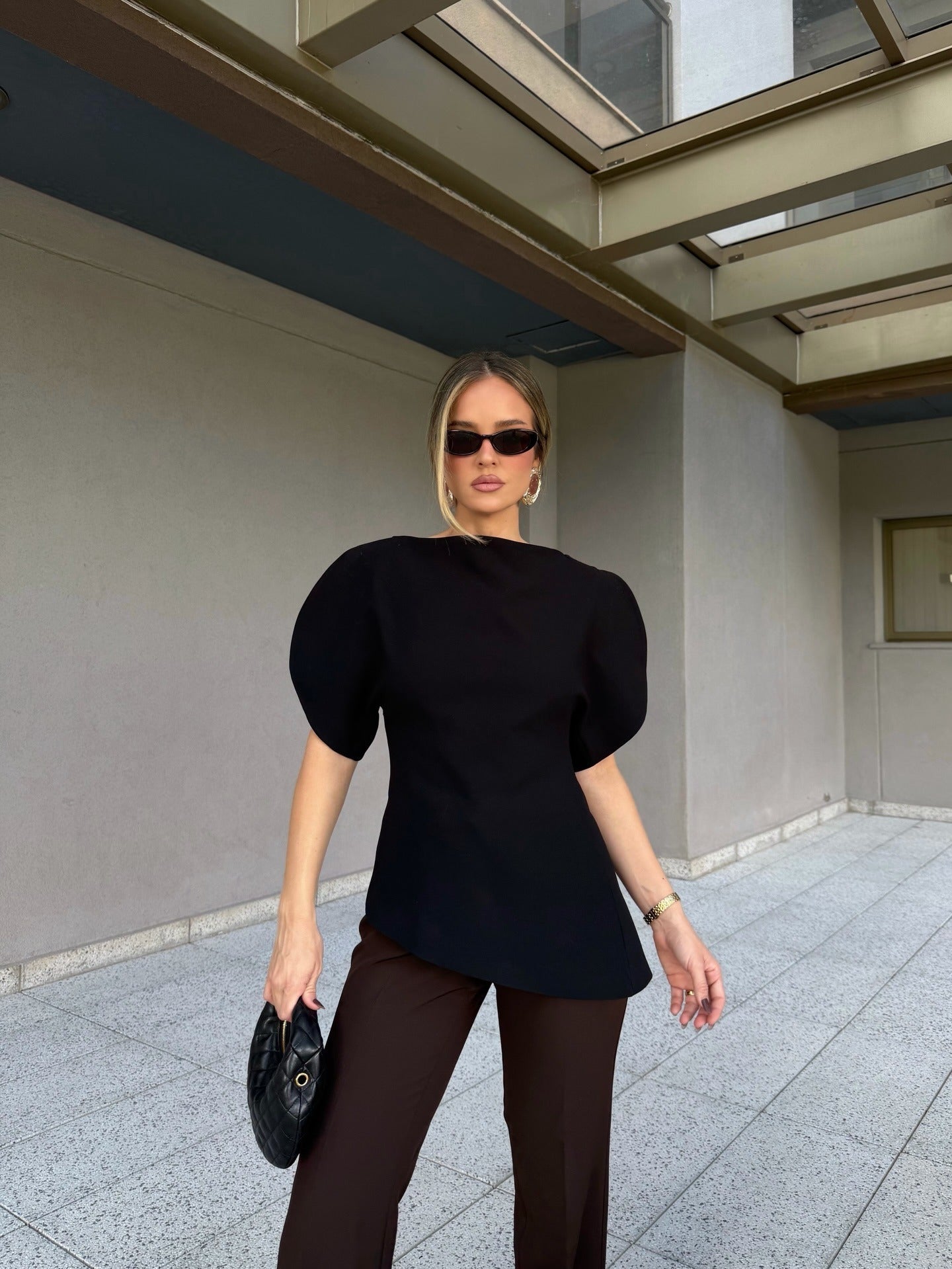 Sienna Trikot Top mit Ballonärmeln