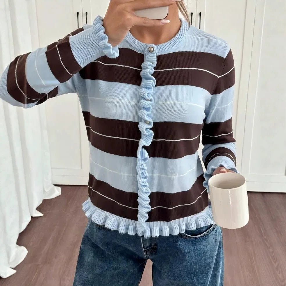 SOERA Melissa Striped Knit Pullover - Sweater - SOERA-764867-LIG-M-67427 M